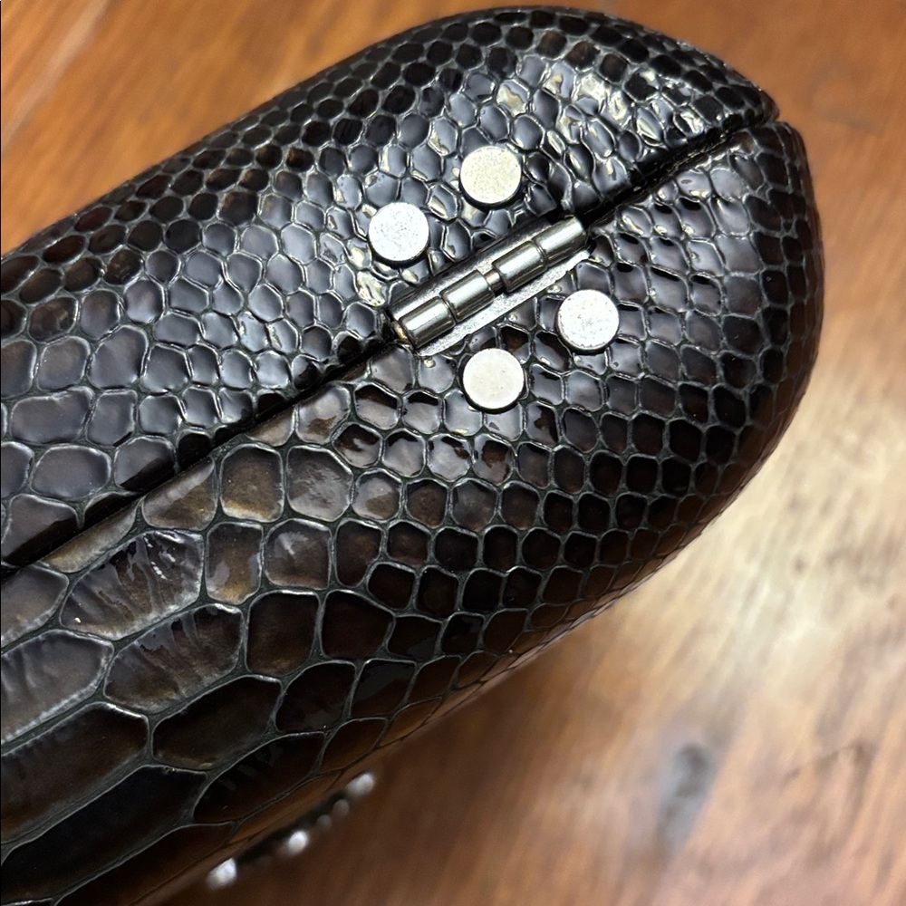 Brighton Luminesce Black Glossy Python Jeweled Me… - image 5